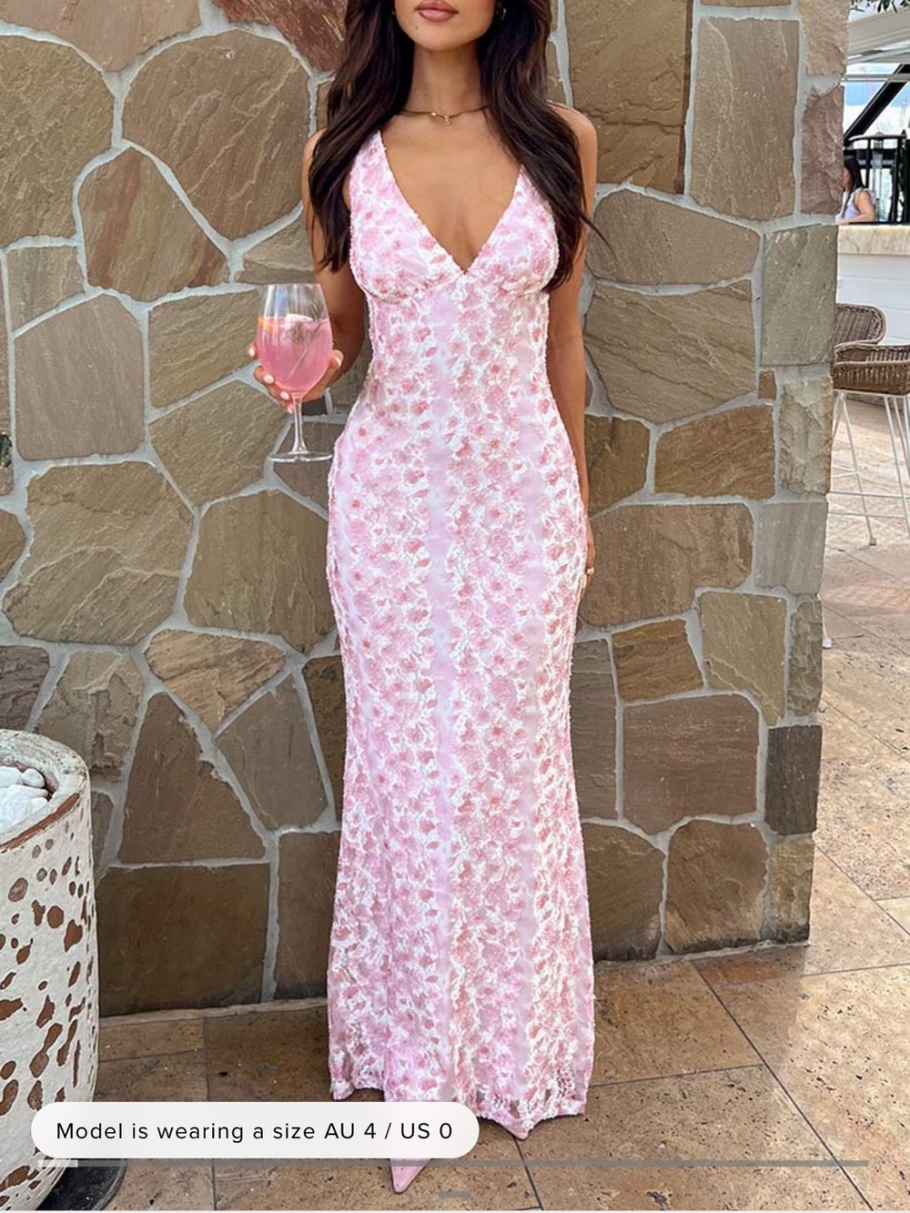 Beginning Boutique Farida Pink Lace Maxi Dress + wedding guest/formal